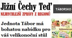 Článek v Táborsku – Jižní Čechy Teď! 21.3.2018