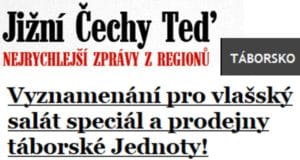 Článek v Táborsku – Jižní Čechy Teď 13. června 2018