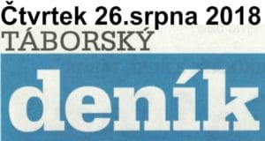 Článek v Táborském deníku 26. 7. 2018