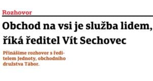 Článek Obchod na vsi je služba lidem