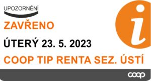 UPOZORNĚNÍ – COOP TIP RENTA SEZIMOVO ÚSTÍ