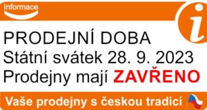 Prodejní doba 28. 9. 2023 SV