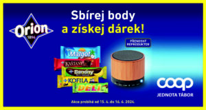 Sbírej body za tyčinky ORION a získej PŘENOSNÝ REPRODUKTOR jako dárek!