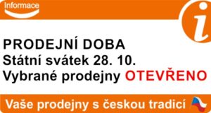 Prodejní doba svátek 28. 10. 2024