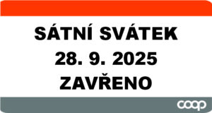 STÁTNÍ SVÁTEK 28. 9. 2025 – ZAVŘENO