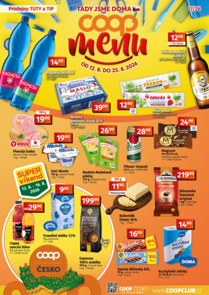 MENU 12. 8. – 25. 8. 2026